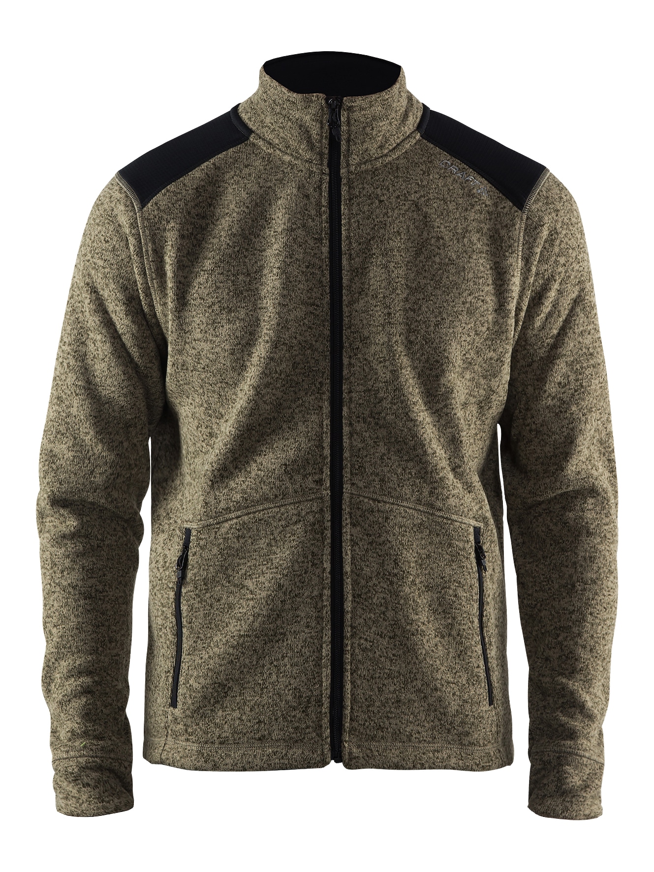Craft - Noble Zip Jacket Heavy Knit fleece Maend - Dk Forrest/Black S